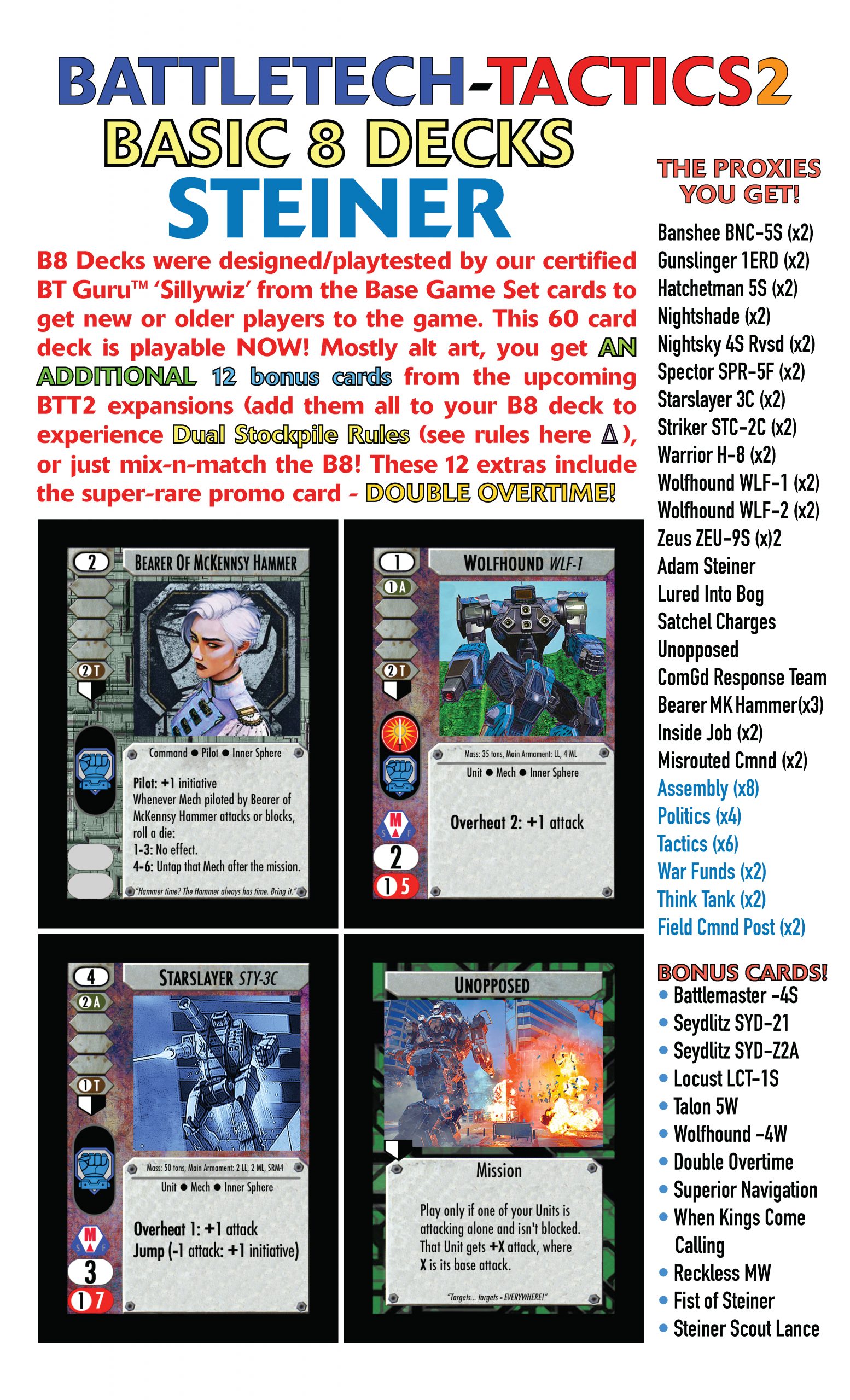Battletech: Tactics 2 Decks - Basic Steiner