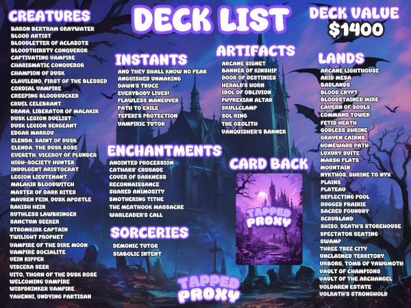 Edgar Markov MTG Commander Proxy Deck - Image 7