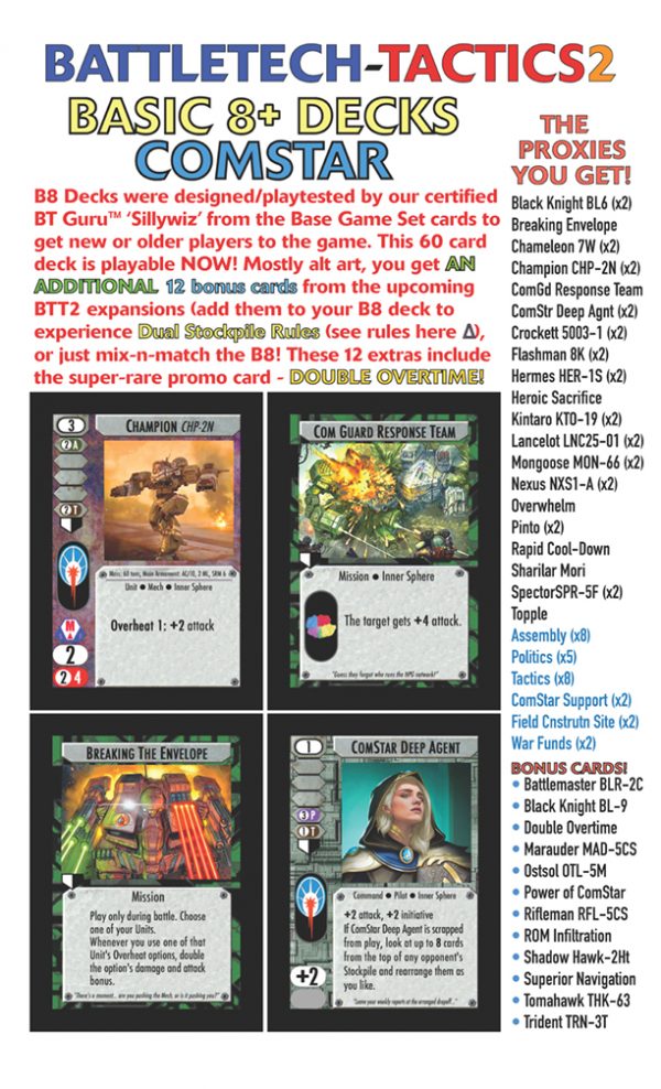 Battletech: Tactics 2 - ComStar Basic Deck