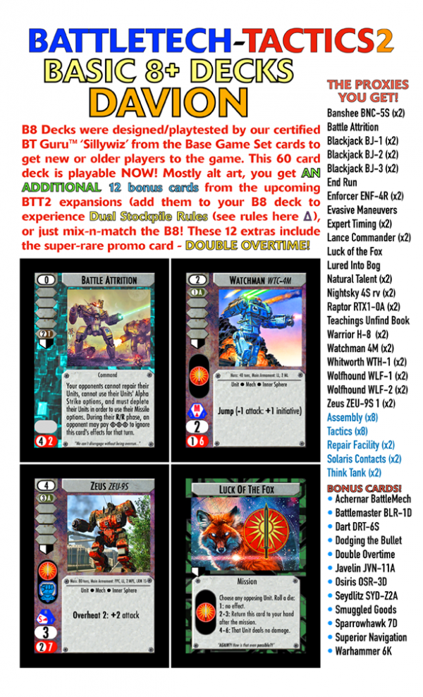 Battletech: Tactics 2 - Davion Basic Deck